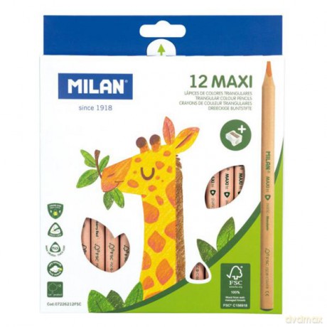 Kredki Maxi trójkątne natural 12 kolorów 07226212FSC