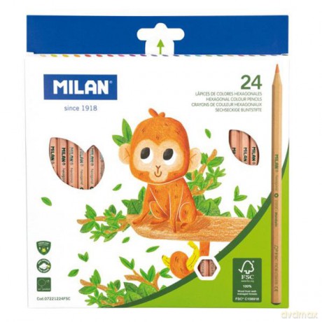 Kredki ołówkowe sześciokątne natural 24 kolory 07221224FSC