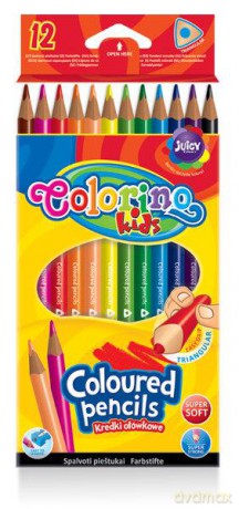 Kredki ołówkowe trójkątne 12 kol Colorino Kids new 51798