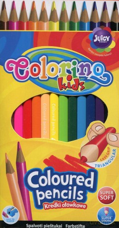 Kredki ołówkowe trójkątne 12 kol Colorino Kids new 51798