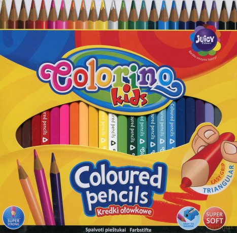 Kredki ołówkowe trójkątne 24 kol Colorino Kids new 51828