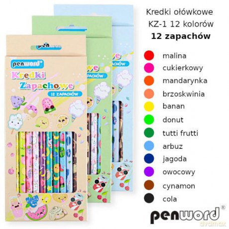 Kredki ołówkowe zapachowe 12kol. KZ-1