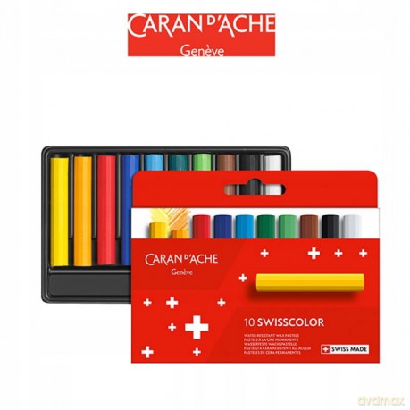 Kredki Swisscolor woskowe 10 kolorów Caran Dashe
