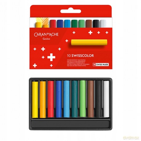 Kredki Swisscolor woskowe 10 kolorów Caran Dashe
