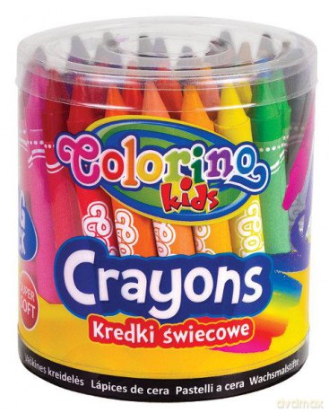Kredki świecowe Jumbo 24 kol. wiaderko 48 sztuk Colorino Kids
