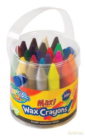 Kredki świecowe Maxi w wiaderku 24 kolory 65580 Colorino