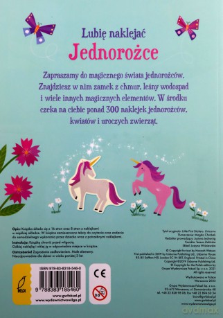 Książeczka Lubię naklejać. Jednorożce