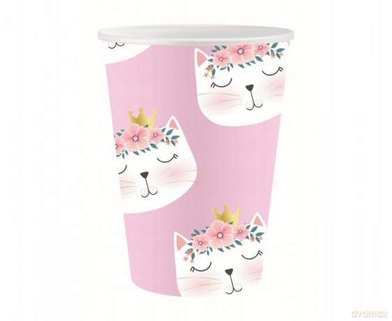 Kubek papierowy 250 ml Kotek 6 szt