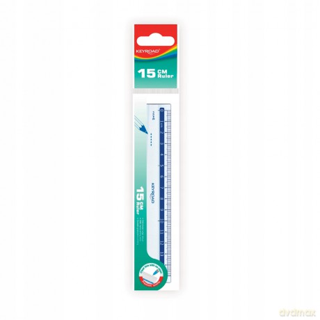 Linijka plastikowa transparentna 15 cm Keyroad