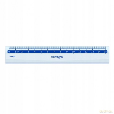 Linijka plastikowa transparentna 15 cm Keyroad