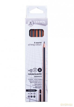 LYRA Graduate Graphite ołówki H 6 szt.