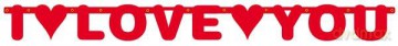 Łańcuch baner I Love You 2m 13 cm
