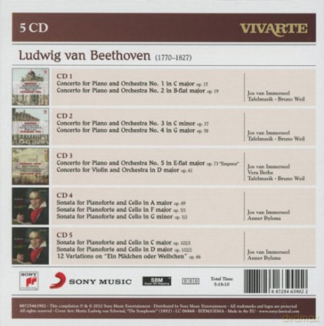 Beethoven: The Piano Concertos; The Violin Concerto; The Cello Sonatas [5CD]