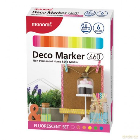 Markery dekoracyjne fluorescencyjne Deco Marker 6 kolorów końcówka B