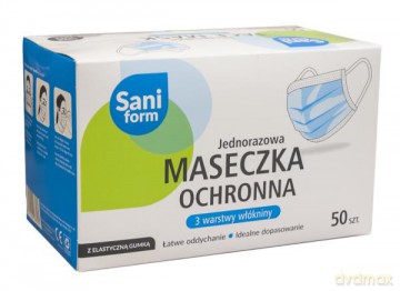 Maseczka jednorazowa trójwarstwowa opk=50 sztuk