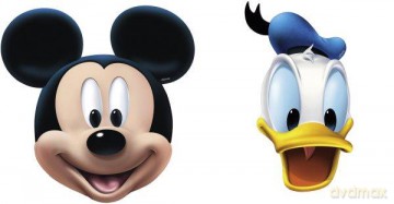 Maski Myszka Mickey x2 i Kaczor Donald x2