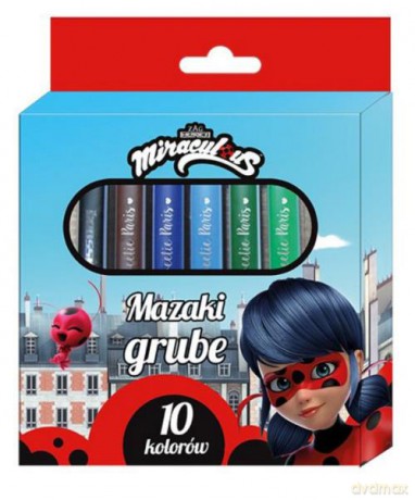 Mazaki 10kol grube Miraculum Biedronka i Czarny Kot