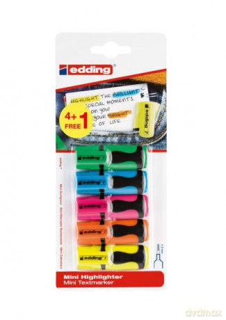 Mini zakreślacz e-7 EDDING 1-3 mm 5 kolorów blister