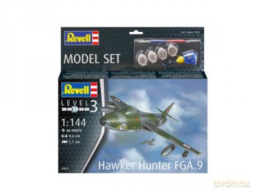 Model samolotu do sklejania 1:144 63833 Hawker Hunter FGA.9 + 3 farbki + klej + pędzelki