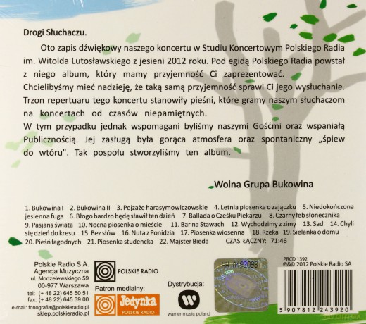 Wolna Grupa Bukowina: Live (digipack) [CD]