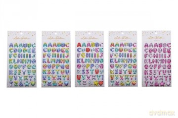 Naklejki W016591 23x11 cm alfabet z brokatem 1032158 MIX