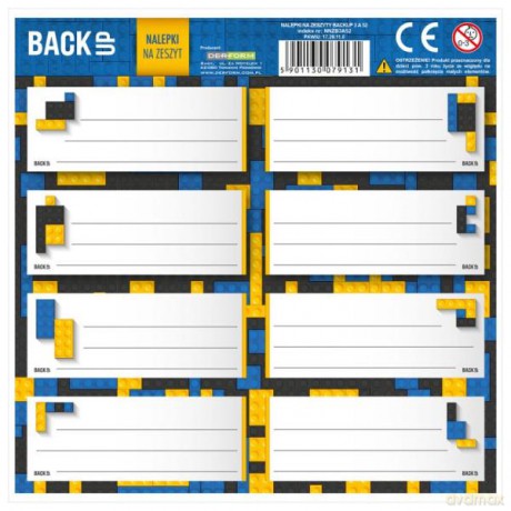 Nalepki na zeszyt BACKUP 3 A52 BRICKS