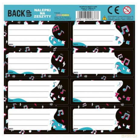Nalepki na zeszyt BACKUP 4 A 16 Talk mix.