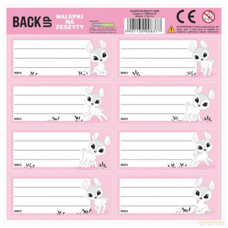 Nalepki na zeszyt BACKUP 4 A 29 Sarenki mix