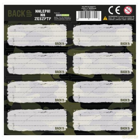 Nalepki na zeszyt BACKUP 4 A 46 Moro mix