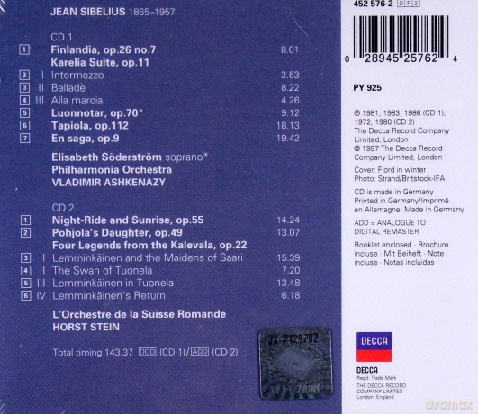 Double Decca Stein: Sibelius [2CD]