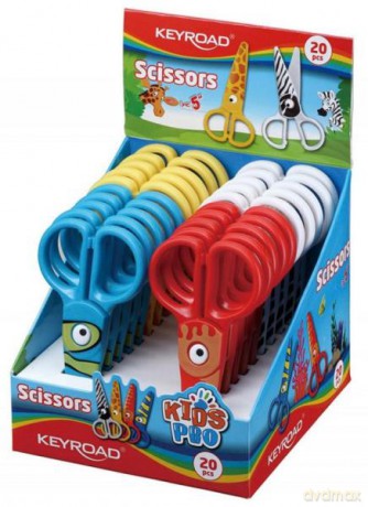 Nożyczki szkolne Keyroad Kids Pro 13 cm bezpieczne plastikowe Tatoo mix