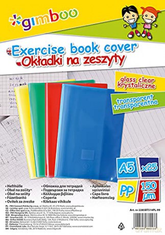 Okładka na zeszyt Gimboo A5 150mikr. krystaliczna mix kolorów