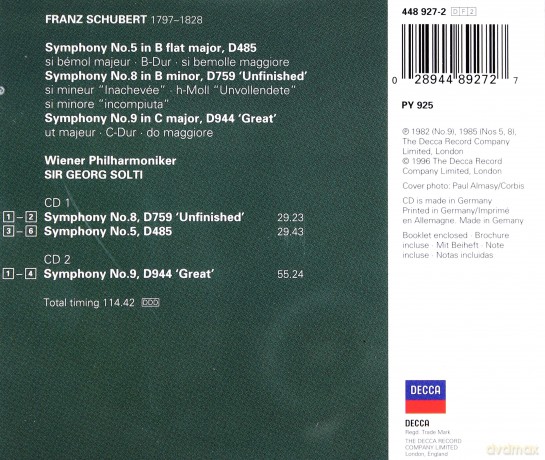 Georg Solti: Schubert: The 3 Great Symphonies [2CD]