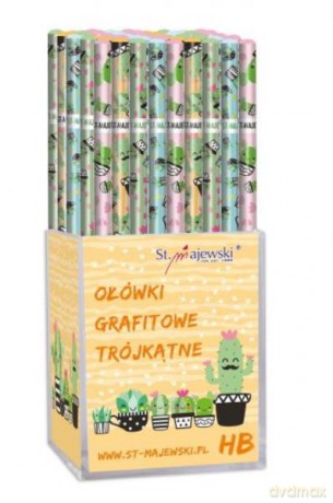 Ołówek trójkątny HB Kaktus mix