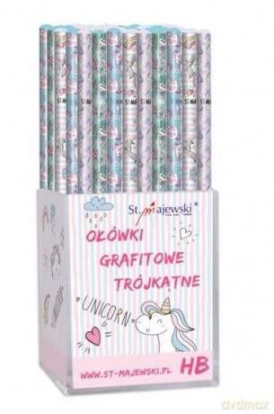 Ołówek trójkątny HB Unicorn Jednorożec mix