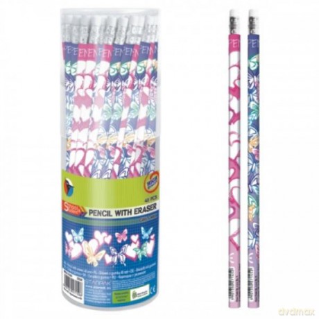 Ołówek z gumką mix Girls8