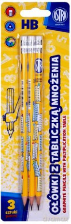 Ołówek z tabliczką mnożenia - blister 3 sztuki
