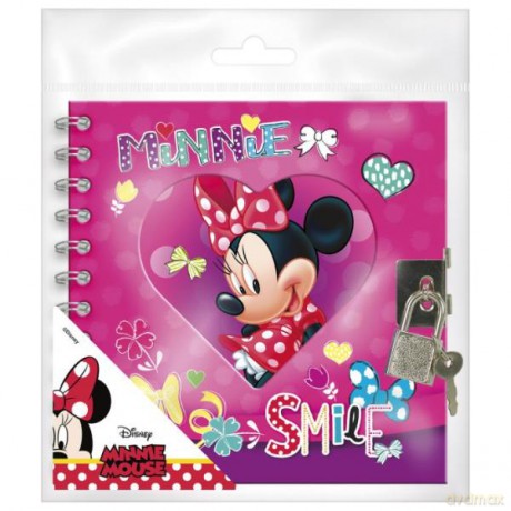 Pamiętnik spiralny z kłódką B Minnie