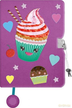 Pamiętnik z kłódką 3D pluszak A5 96k Muffin
