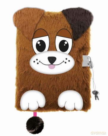 Pamiętnik z kłódką 3D włochacz A5 96k linia Doggie