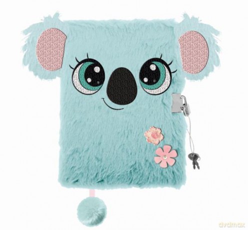 Pamiętnik z kłódką 3D włochacz A5 96k linia Koala