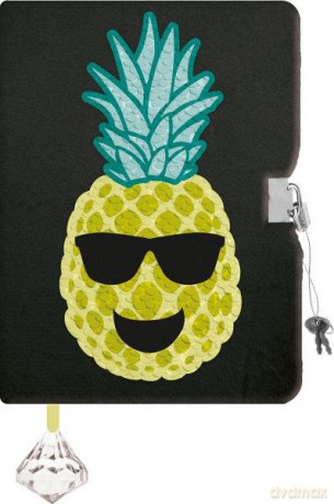 Pamiętnik z kłódką włochacz A5 96k ANANAS