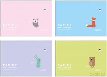 Papier kolorowy samoprzylepny B4 8k 170g BB Kids pastel mix