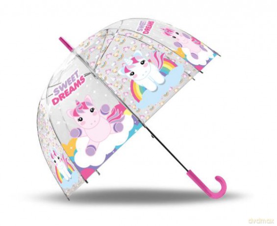 Parasolka przezroczysta, manualna, 48 cm Sweet Dreams KL10566