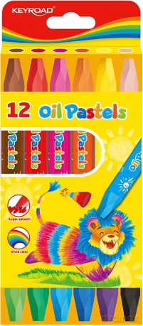 Pastele olejowe 12 kolorów sześciokątne KEYROAD