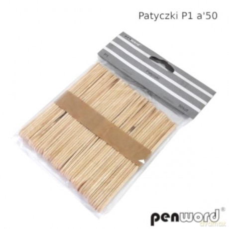 Patyczki drewniane jednolite P1 w opakowaniu 50 sztuk penword