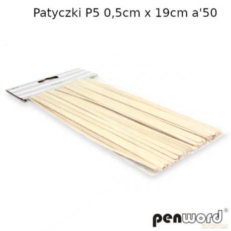 Patyczki P5 0,5 cmx19 cm 50szt kolor drzewa
