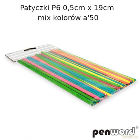Patyczki P6 0,5 cmx19 cm 50szt