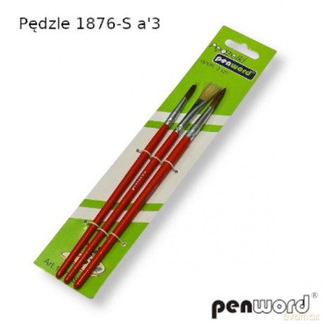 Pędzle szkolne zestaw 3 szt