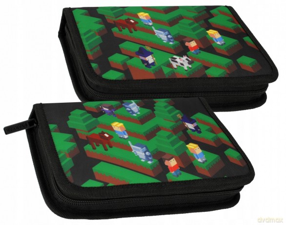 Piórnik 1 zamek 2 klapki bez wyposażenia Pixel Game2
